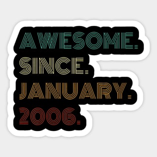 Years Old Awesome Since January 2006 18th Birthday Sticker